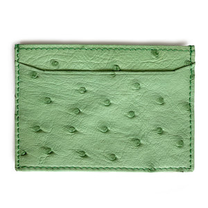 LIME GREEN OSTRICH CARDHOLDER (Small) By LAYKH