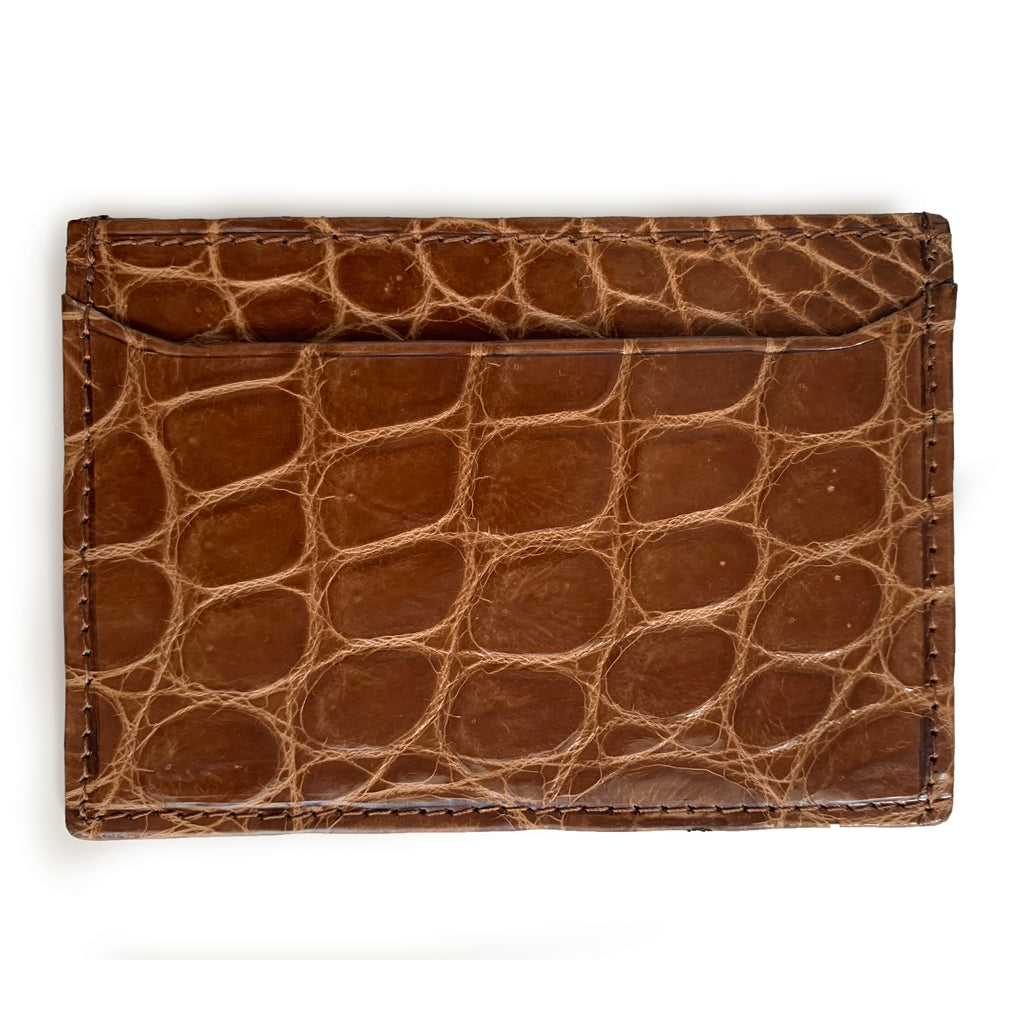 HONEY BROWN CROCODILE CARDHOLDER By LAYKH