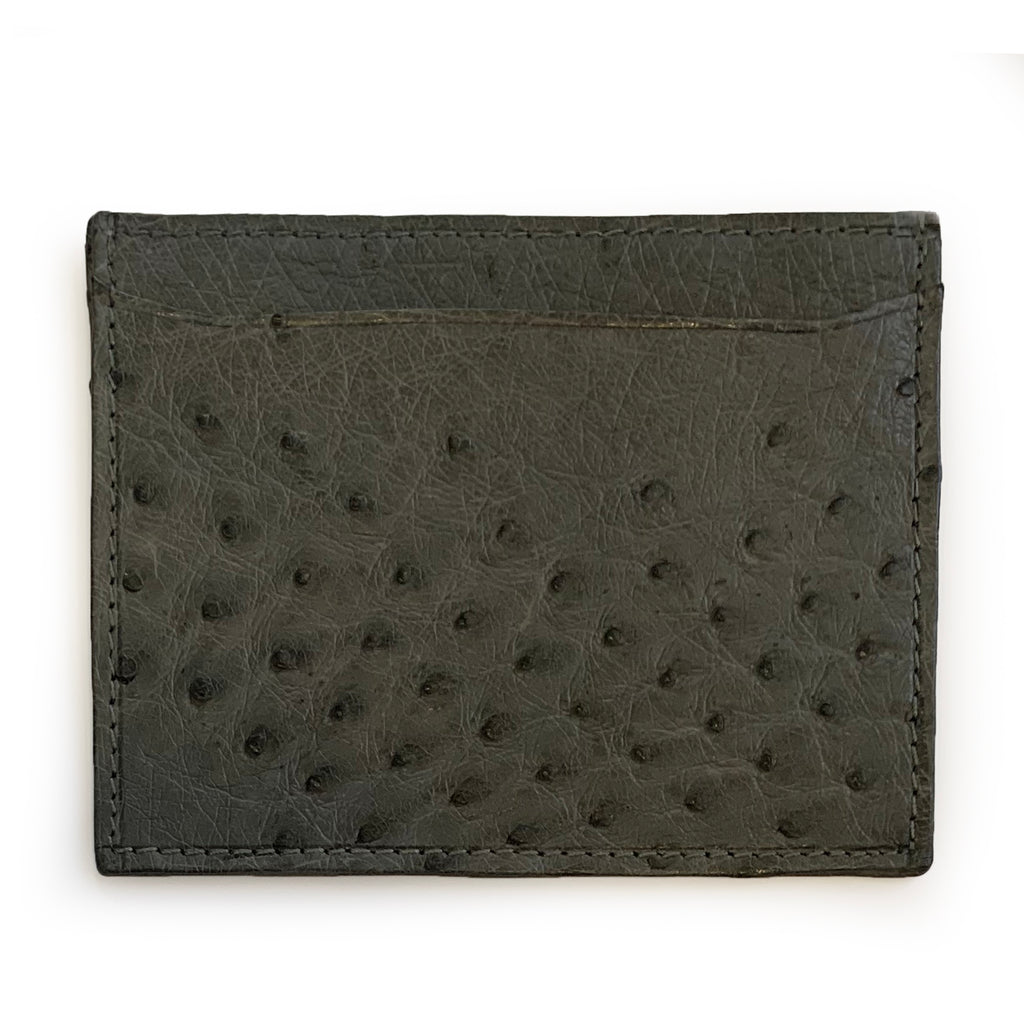 AGATE GREY OSTRICH CARDHOLDER by LAYKH