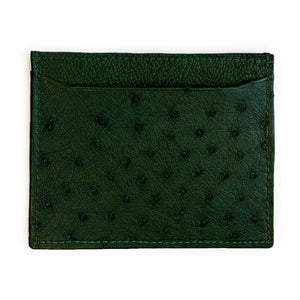 FOREST GREEN OSTRICH CARDHOLDER By LAYKH