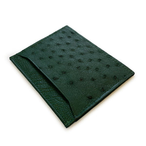 FOREST GREEN OSTRICH CARDHOLDER By LAYKH