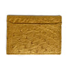 GOLD METALLIC OSTRICH CARDHOLDER