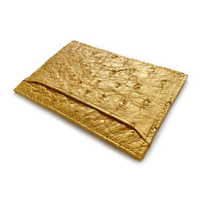 GOLD OSTRICH CARDHOLDER (Small) By LAYKH