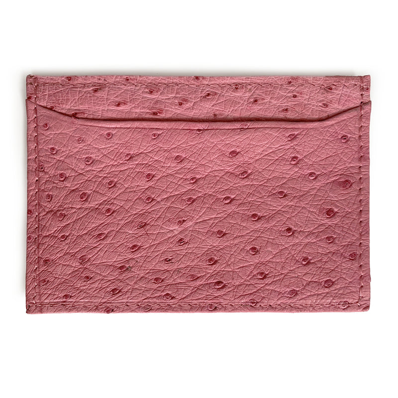 PINK GREEN OSTRICH CARDHOLDER (Small) By LAYKH