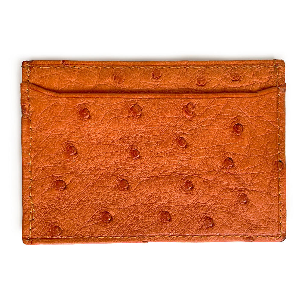 ORANGE OSTRICH CARDHOLDER (Small) By LAYKH