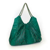 FAREESA (Small) Emerald Green Gold Chain Python Shoulder Bag