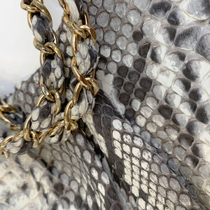FAREESA (Small) Natural Python Gold Chain Shoulder Bag