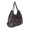 FAREESA Black Python Shoulder Bag by LAYKH