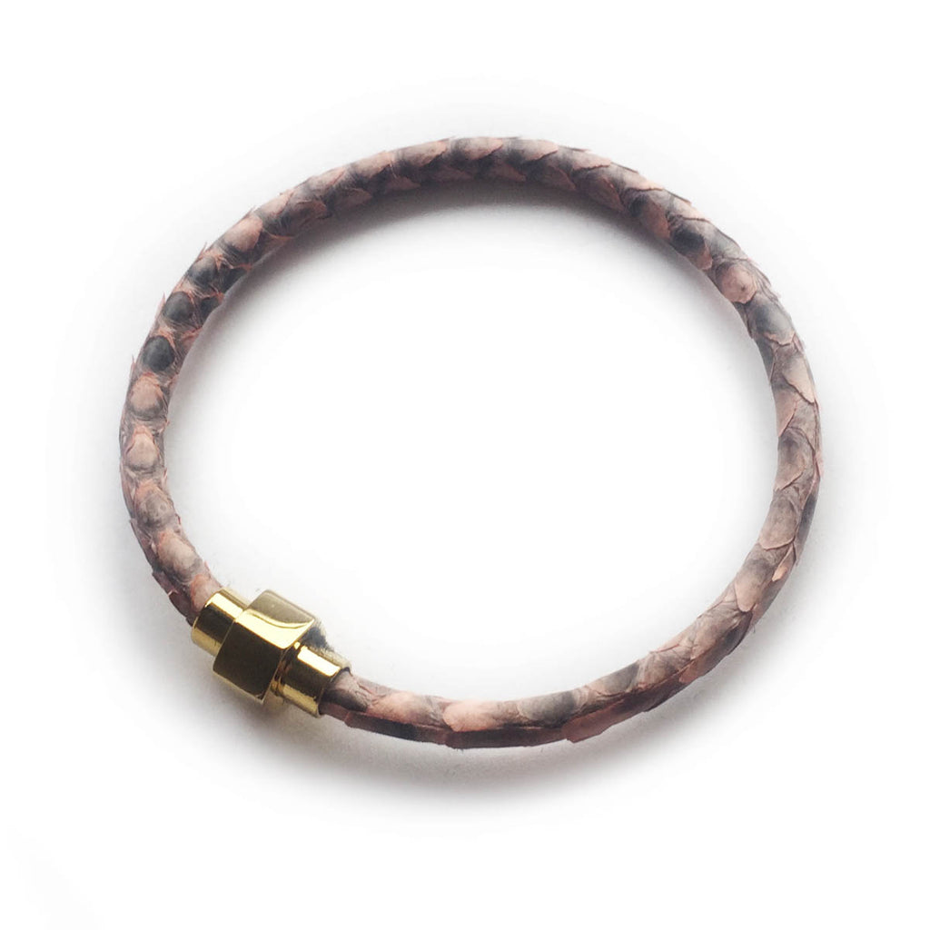 PINK PYTHON LEATHER BRACELET For Her by LAYKH