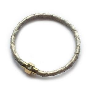 CHAMPAGNE PYTHON LEATHER BRACELET For Her By LAYKH