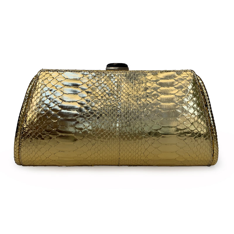 Large gold clutch shop bag