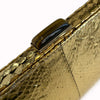 MEGHAN Large Gold Python Clutch