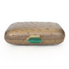 MONIKA Bronze Ostrich Minaudiere Box Clutch