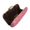 MONIKA Pink Ostrich Minaudiere Box Clutch