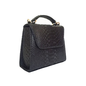 SUE Mini Black Python Tote and Cross Body Bag by LAYKH