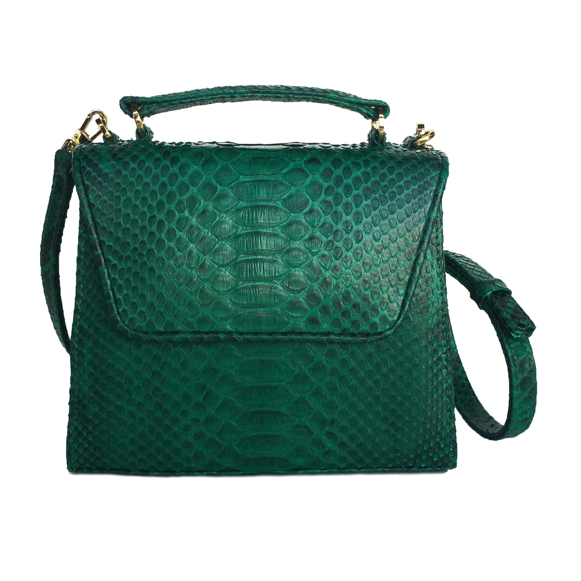 SUE (Mini) Emerald Python Tote and Cross Body Bag