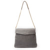 SUJ Grey Ostrich Hobo Shoulder Bag by LAYKH